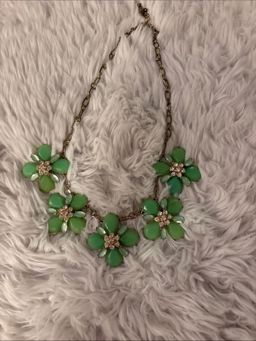 Green Floral Statement Necklace - Women's Jewelry
